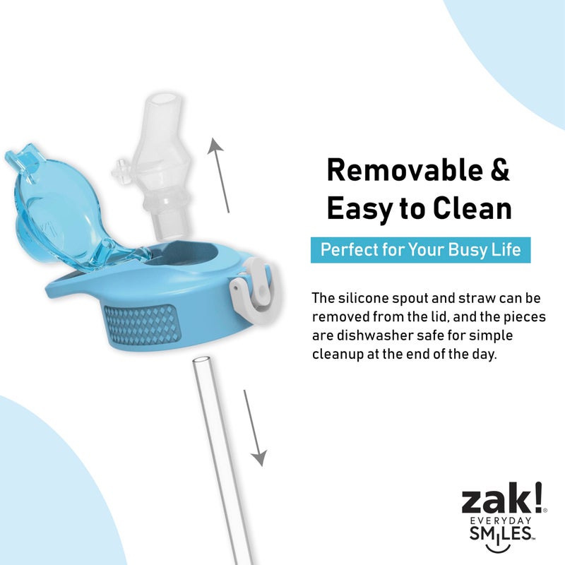 Zak Designs Sage PAW Patrol Water Bottle For School or Travel, 16oz Durable Plastic Water Bottle With Straw, Handle, and Leak-Proof, Pop-Up Spout Cover (Chase, Marshall, Skye, Rubble, Everest) - Image 4