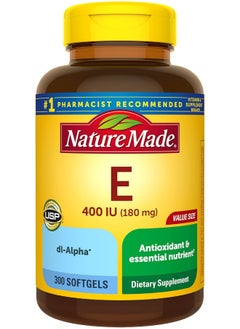 Nature Made Vitamin E 180 Mg (400 Iu) Dl-Alpha, Dietary Supplement For Antioxidant Support, 300 Softgels, 300 Day Supply  - Image 1