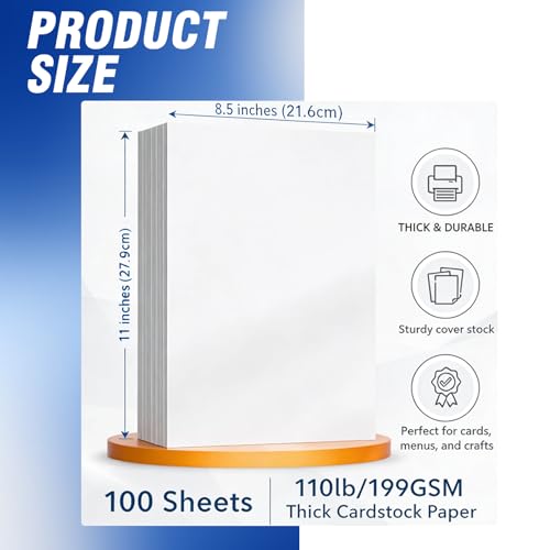 WritePads Veritas White Cardstock 85 x 11 110LB Index199GSM Heavyweight Card Stock 100 Sheets Thick Cardstock Printer Paper for Copy Printing Art Projects Invitations Made In USA - Image 3
