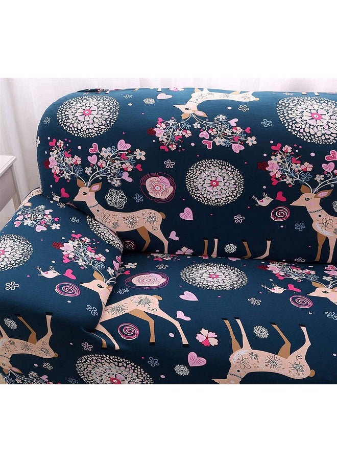 HOUSE OF QUIRK House of Quirk Universal Triple Seater Sofa Cover Big Elasticity Cover for Couch Flexible 140 GSM Sofa Slipcover (Blue Deer, 185-230cm)  - Image 3