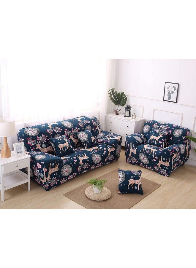 HOUSE OF QUIRK House of Quirk Universal Triple Seater Sofa Cover Big Elasticity Cover for Couch Flexible 140 GSM Sofa Slipcover (Blue Deer, 185-230cm)  - Image 4