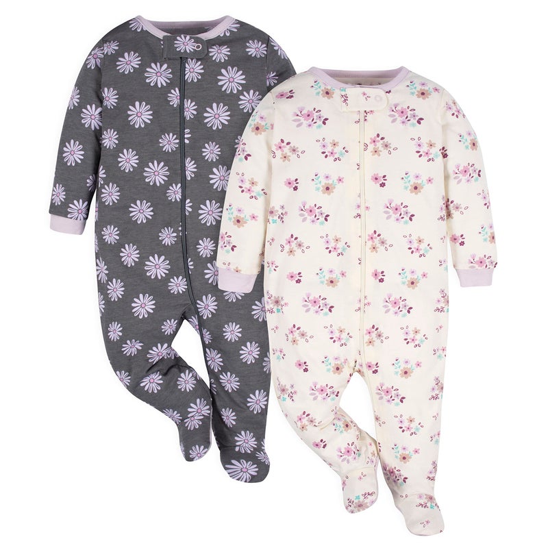 Gerber Baby Girls 2Pack Sleep N Play Lavender 36 Months - Image 2