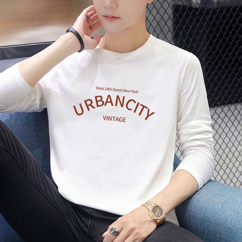 Long-Sleeved T-Shirt Men'S Casual All-Match Autumn New Korean Style Plus Size Trendy Men'S Long-Sleeved Base T-Shirt Stall Supply - Image 1