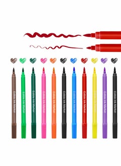 Food Coloring Markers 10Pcs Double Sided Edible Coloring Pens Food Grade Marker Decorator Pen with Fine&Thick Tip for Kids Drawing Painting Decorating Cookies, Cakes, Eggs