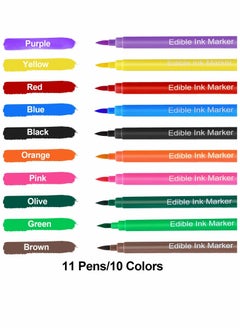 SYOSI Food Coloring Markers 10Pcs Double Sided Edible Coloring Pens Food Grade Marker Decorator Pen with Fine&Thick Tip for Kids Drawing Painting Decorating Cookies, Cakes, Eggs  - Image 4