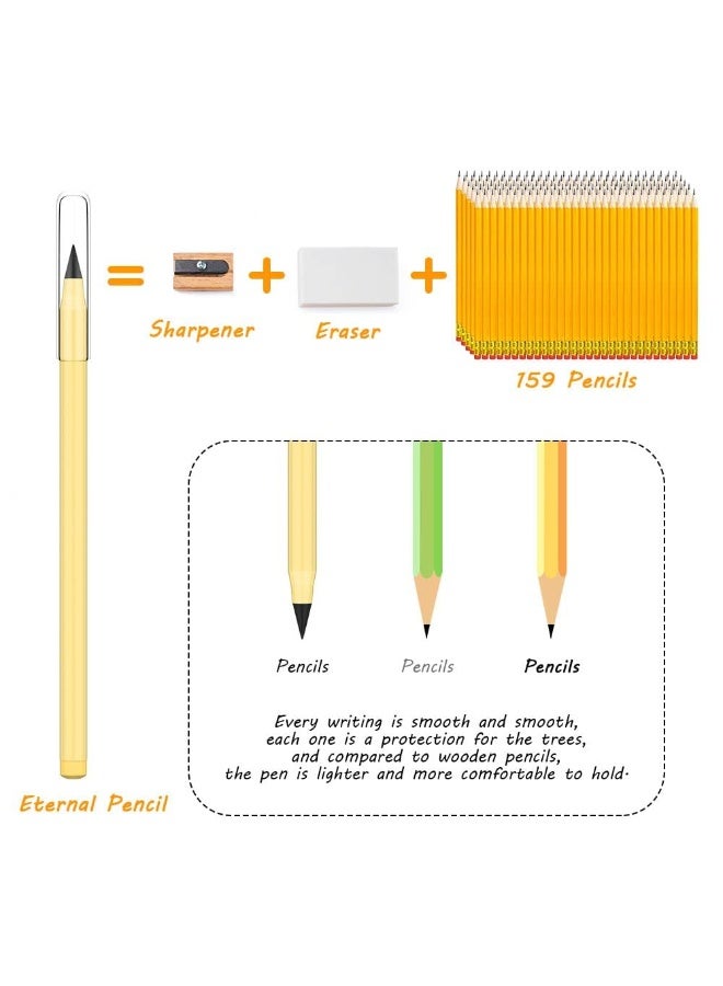 SANMUGEED 20 PCS Inkless Pencil Replaceable Refill, Infinite Pencil Replaceable Graphite Nib, Graphite Nib Metal Inkless, Everlasting Pencils Replacement Head for Writing Drawing Office School Supplies - Image 2