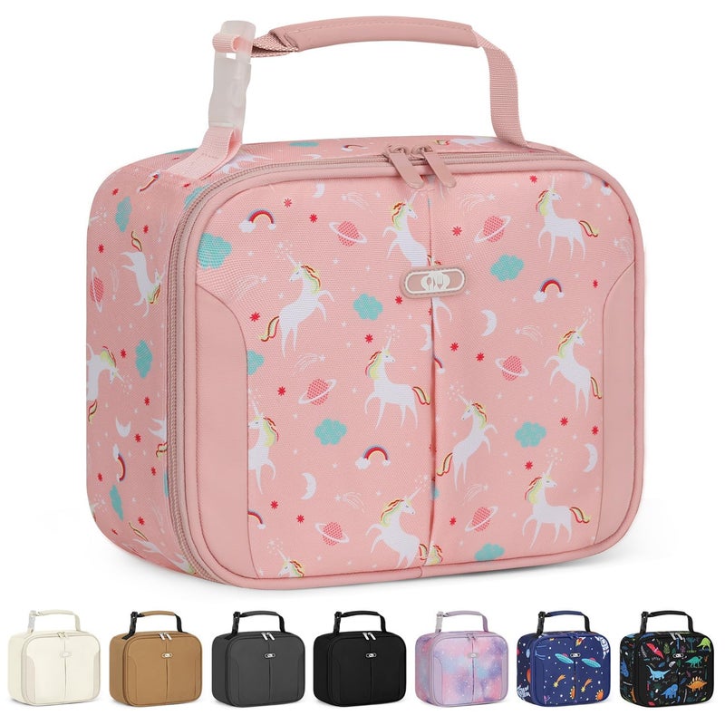 Capolo Insulated Lunch Box for Kids, Cute Thermal Lunch Bag for School, Reusable Lunch Tote for Boys and Girls, Durable Cooler Bag with Easy Grab Handle, Lightweight and Easy to Clean Meal Bag, Unicorn - Image 1