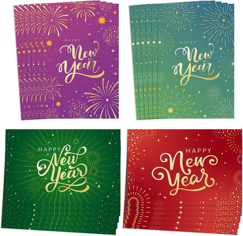 FLYAB Happy New Year Cards - Boxed Happy Holidays Cards with Envelopes New Year Gifts Set for Business and Personal Seasons Greetings - Image 2