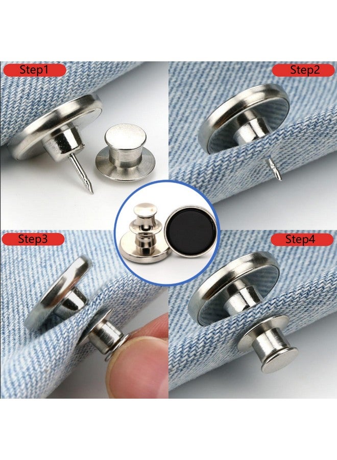 BeeSpring 12 PCS Adjustable Buttons for Jeans, 17mm Removable Button No Sew Buttons Jean Replacement Buttons Instant Buttons Jeans Swing Crafts DIY (Black) - Image 5