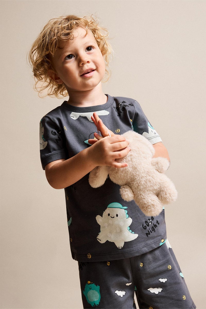 DeFacto Grey BabyBoy Baby Boy 100% Cotton Patterned 2 Piece Pajama Set Casual - Image 3