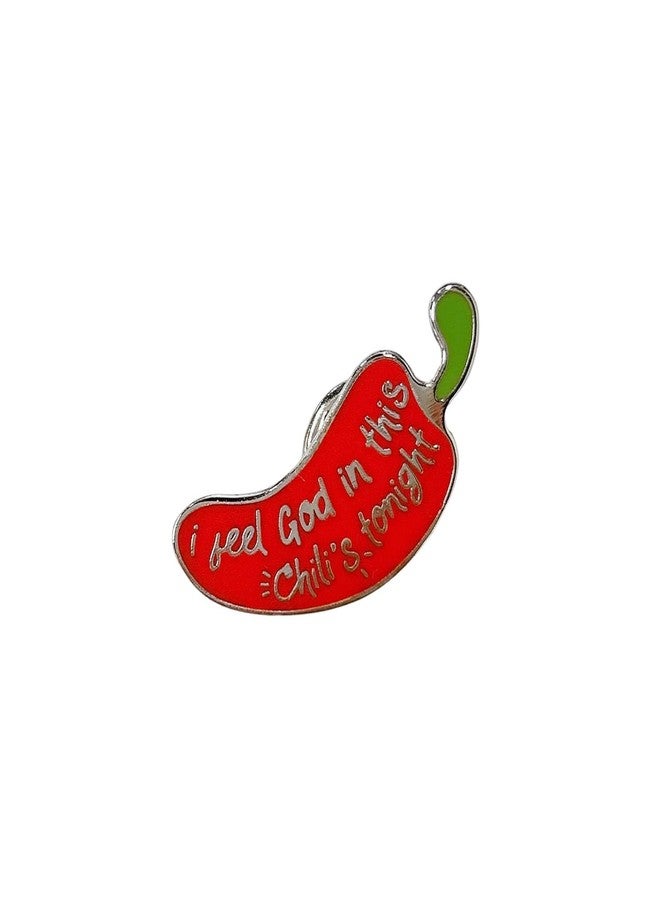Cykdohy Red Chili Pepper Enamel Brooch for Women Men Funny I Feel God in This Chili's Tonight Words Pam Office TV Show Badge Brooches Pins Novelty Vegetable Food Lapel Pin Backpacks Clothes Bags Jackets Hat - Image 1