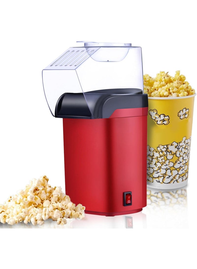 Eesyy Electric Hot Air Popcorn Maker Popcorn Machine, 1200W Home Movie Theater Pop Corn, Oil-Free BPA-Free Healthy Snack Popper, Red - Image 1