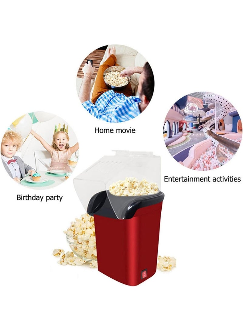 Eesyy Electric Hot Air Popcorn Maker Popcorn Machine, 1200W Home Movie Theater Pop Corn, Oil-Free BPA-Free Healthy Snack Popper, Red - Image 5