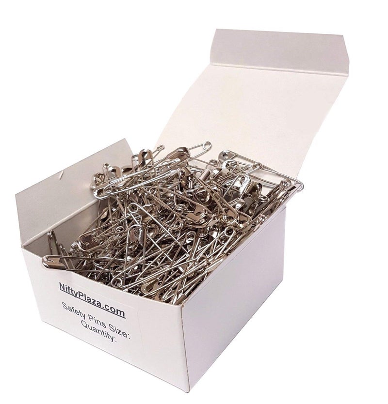 NiftyPlaza 200 Pcs Heavy Duty Large 112 Safety Pins  HighGrade Steel Nickel Plated Rust Resistant 200 Safety Pins