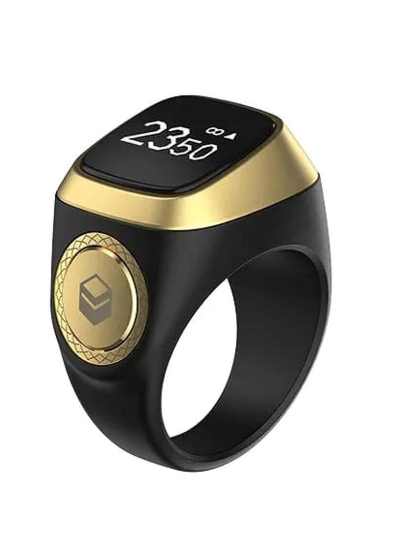 iQIBLA Smart Tasbih Zikr lite Ring, Muslim Prayer, Prayer timing reminder, OLED display Tasbih Counter, Smart Ring, Waterproof- Black 20mm - Image 2
