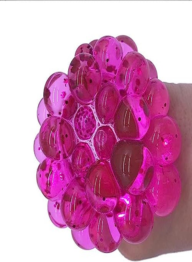 4 قطع من كرة شبكية إسفنجية لامعة رائعة ومتألقة لتخفيف التوتر، كرة بلينغ مضادة للتوتر (ألوان عشوائية) - Image 1