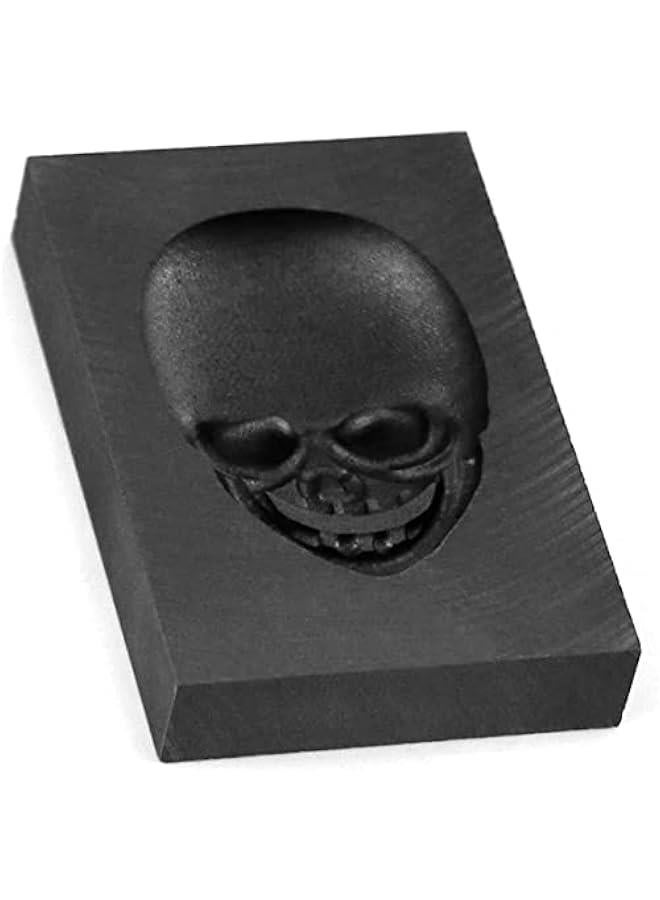 Arabest Casting Mold, Skull Graphite Casting Ingot Mold Crucible Mould for Melting Casting Refining Gold Silver Metal Aluminum Copper Brass (60mm x 40mm)  - Image 2