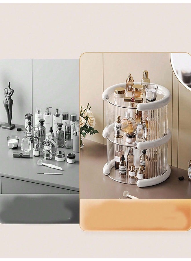 XiuWoo 3-Tier Skincare Organizer Makeup Organizer Cosmetics Organizer and Storage Perfume Display Stand for Dresser Organizer Countertop 3 Tier Black Bathroom Skincare Organizers Makeup Storage Cosmetic Organizer - Image 3