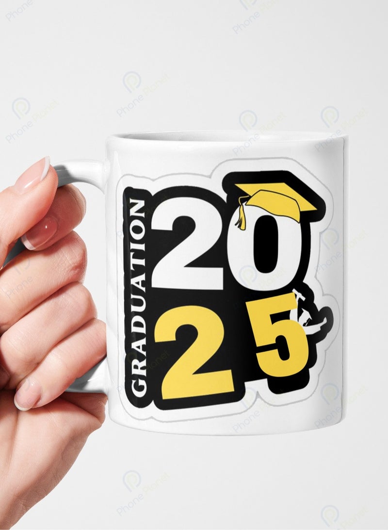 Phone Planet 2025 Graduation Print Tea and Coffee Mug with Comfortable Handle Multicolour