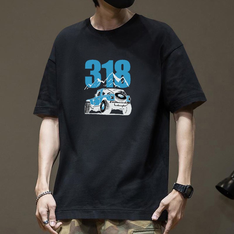 Short-Sleeve Men's Hong Kong Style T-Shirt Heavy Trendy Versatile Summer Clothing Men's Trendy Brand Loose American Retro High Street Half-Sleeve - Image 4