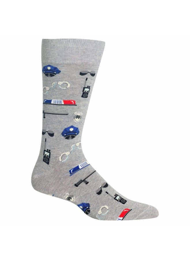 Police Crew Socks, 1 Pair, Sweatshirt Heather Grey, Men's 6-12.5