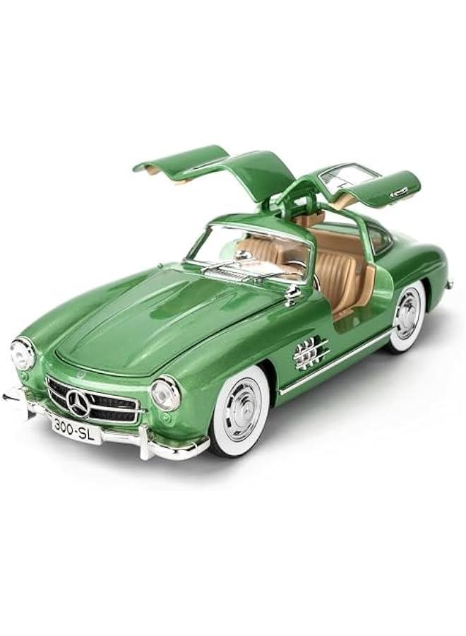 Benz 300 SL Classic Cars Model Car, Zinc Alloy Pull Back Toy car with Sound and Light for Kids Boy Girl Gift(Green) - Image 1