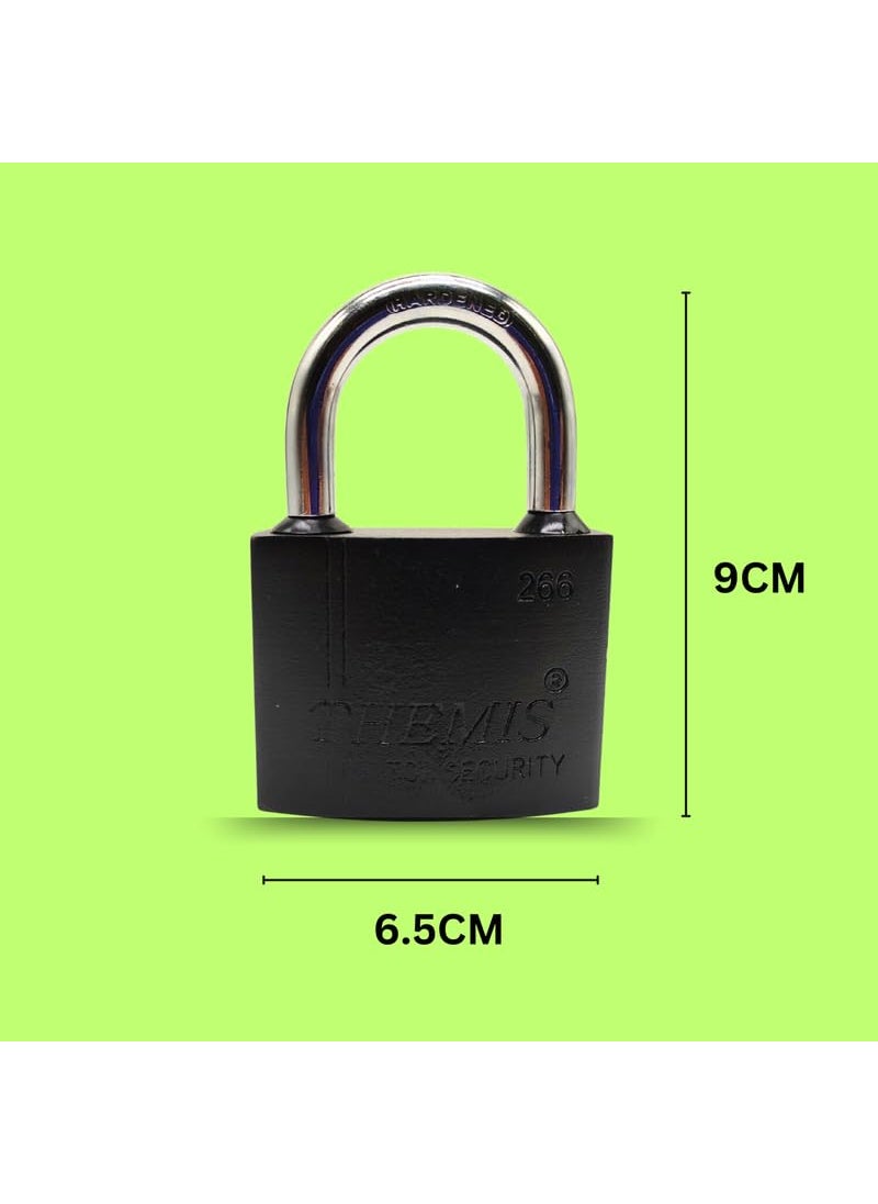 HEADLY HeavyDuty Themis Shot Shackle Steel Padlock 63 MM Lock and 3 Keys Copper Cylinder Padlock Security Lock for Garage Door Shutter Gates  - Image 3