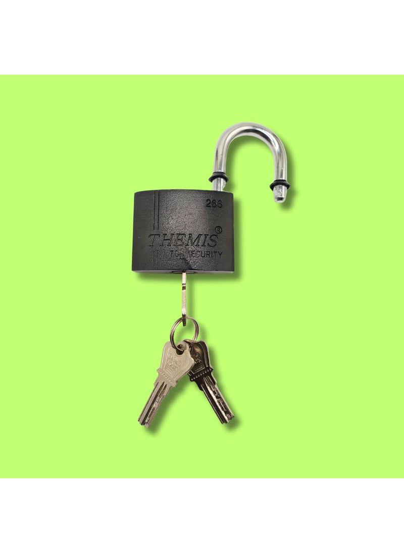 HEADLY HeavyDuty Themis Shot Shackle Steel Padlock 63 MM Lock and 3 Keys Copper Cylinder Padlock Security Lock for Garage Door Shutter Gates  - Image 1