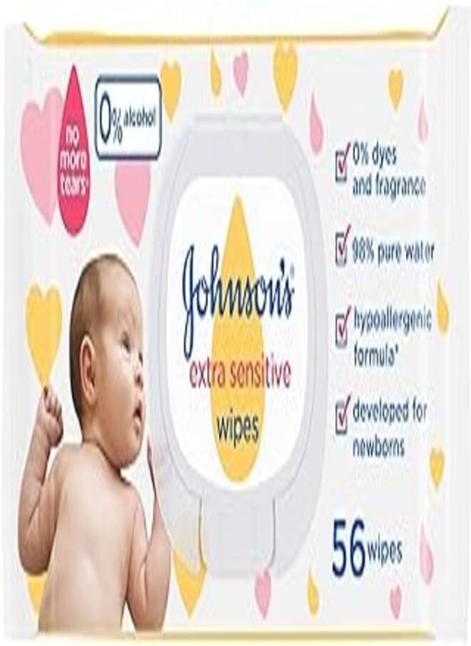 Johnson's Baby JOHNSON’S Baby, Wipes, Extra Sensitive, 98% pure water, pack of 56 wipes 