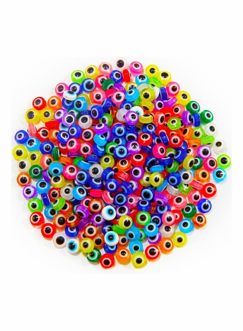 SYOSI Evil Eye Beads, Round Evil Eye Handmade Resin Beads, Charms Round Evil Eye Spacer Beads Handmade Beads for DIY Jewelry Bracelet Earring Necklace Craft Making, mixed color, 200 pcs - Image 1