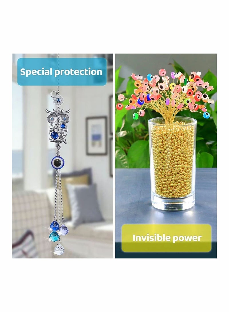 SYOSI Evil Eye Beads, Round Evil Eye Handmade Resin Beads, Charms Round Evil Eye Spacer Beads Handmade Beads for DIY Jewelry Bracelet Earring Necklace Craft Making, mixed color, 200 pcs - Image 2