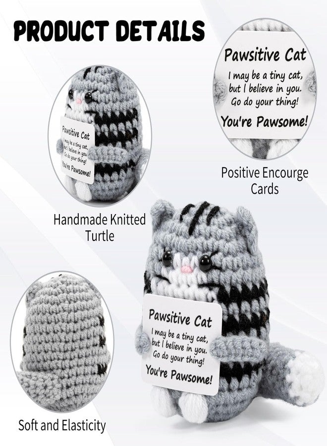 BharatBazaar Crochet Toys, Emotional Support Gifts, Funny Positive Crochet Cat with Positive Card, Positive Gifts for Colleague Friend Women Men, Adult Kids Lovers Birthday - Image 4