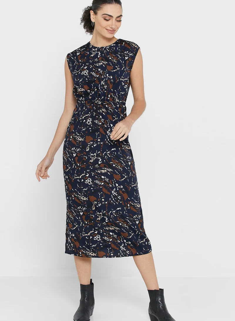 NOISY MAY Abstract Print Midi Dress
