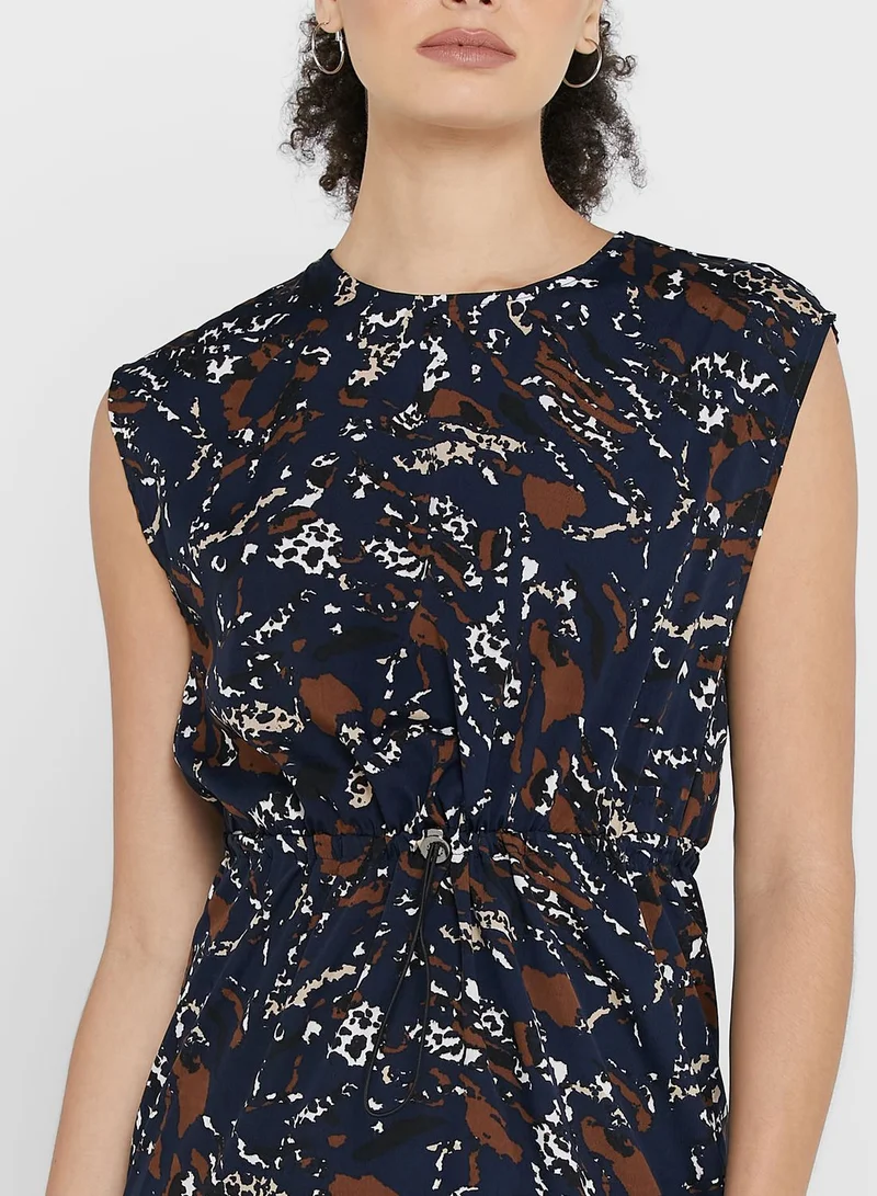 NOISY MAY Abstract Print Midi Dress