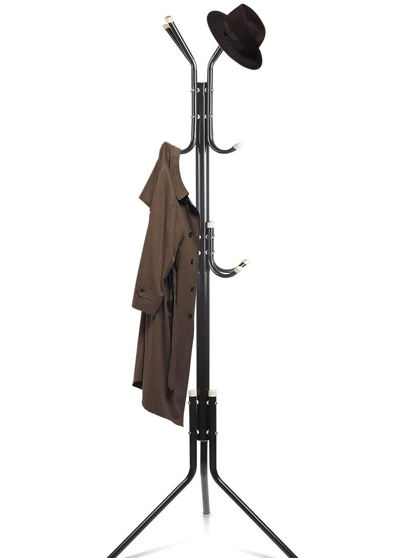 DubaiGallery Coat Stands Coat Racks Metal Coat Rack Coat Stand Metal Hat Coat Stand Heavy Bedroom Hallway Free Standing Clothes Hat Rack Hangers Free-Standing Hanger Rack - Image 1
