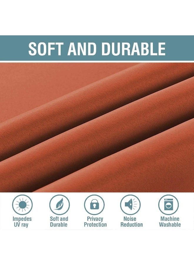 H.VERSAILTEX HVERSAILTEX Ultra Soft Blackout Curtains for Bedroom 84 Inches Thermal Insulated Window Curtain for Living Room Energy Efficicent Grommet Window Treatment Panel  Orange 1 Panel 52W x 84L - Image 2