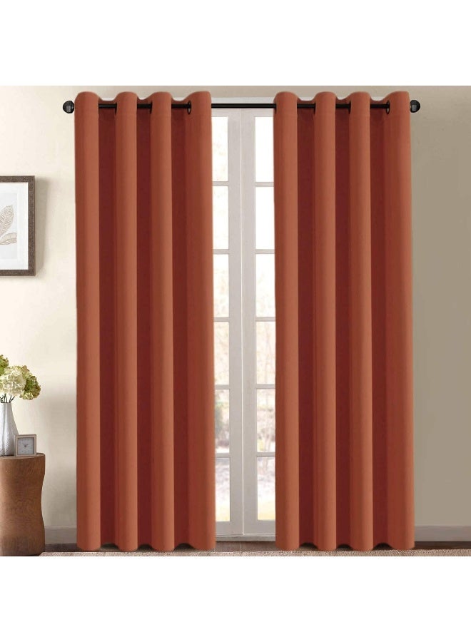 H.VERSAILTEX HVERSAILTEX Ultra Soft Blackout Curtains for Bedroom 84 Inches Thermal Insulated Window Curtain for Living Room Energy Efficicent Grommet Window Treatment Panel  Orange 1 Panel 52W x 84L - Image 4