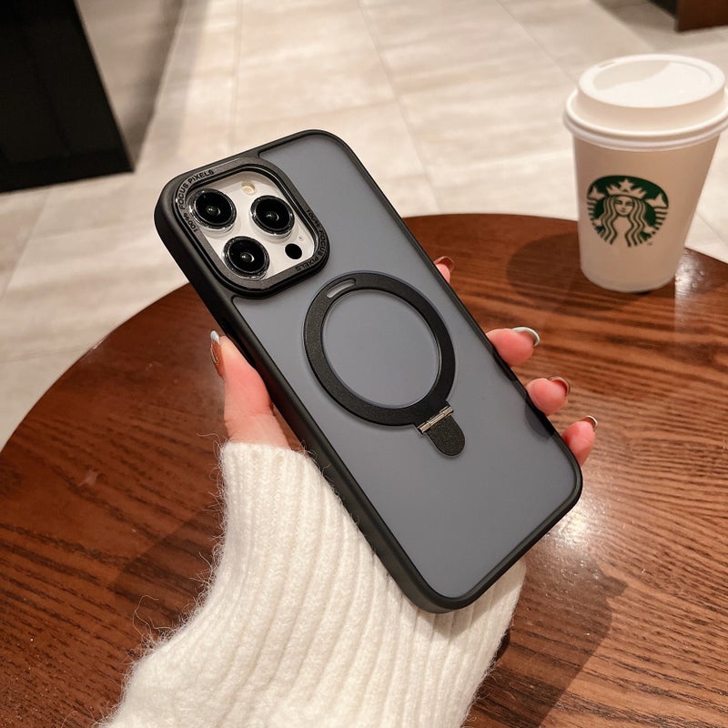 Applicable to Apple 15promax mobile phone shell magnetic suction iPhone14 new invisible bracket 12 advanced sense protective cover - Image 1