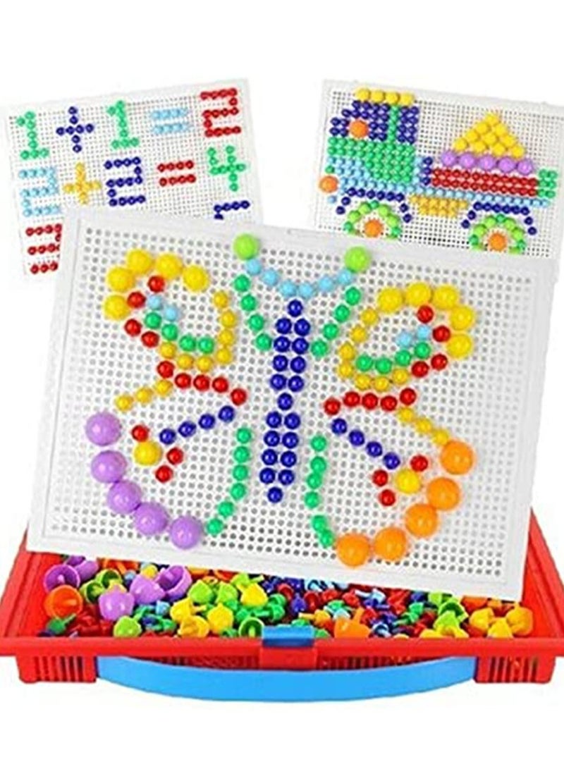 دوركو 648PCS الفطر اللغز اللعبة لعب الفسيفساء ثلاثية الأبعاد ، الألغاز اللغز التعليمية الملونة كتل البناء الإبداعية ديي ألعاب الفسيفساء (متعددة الألوان) - Image 2