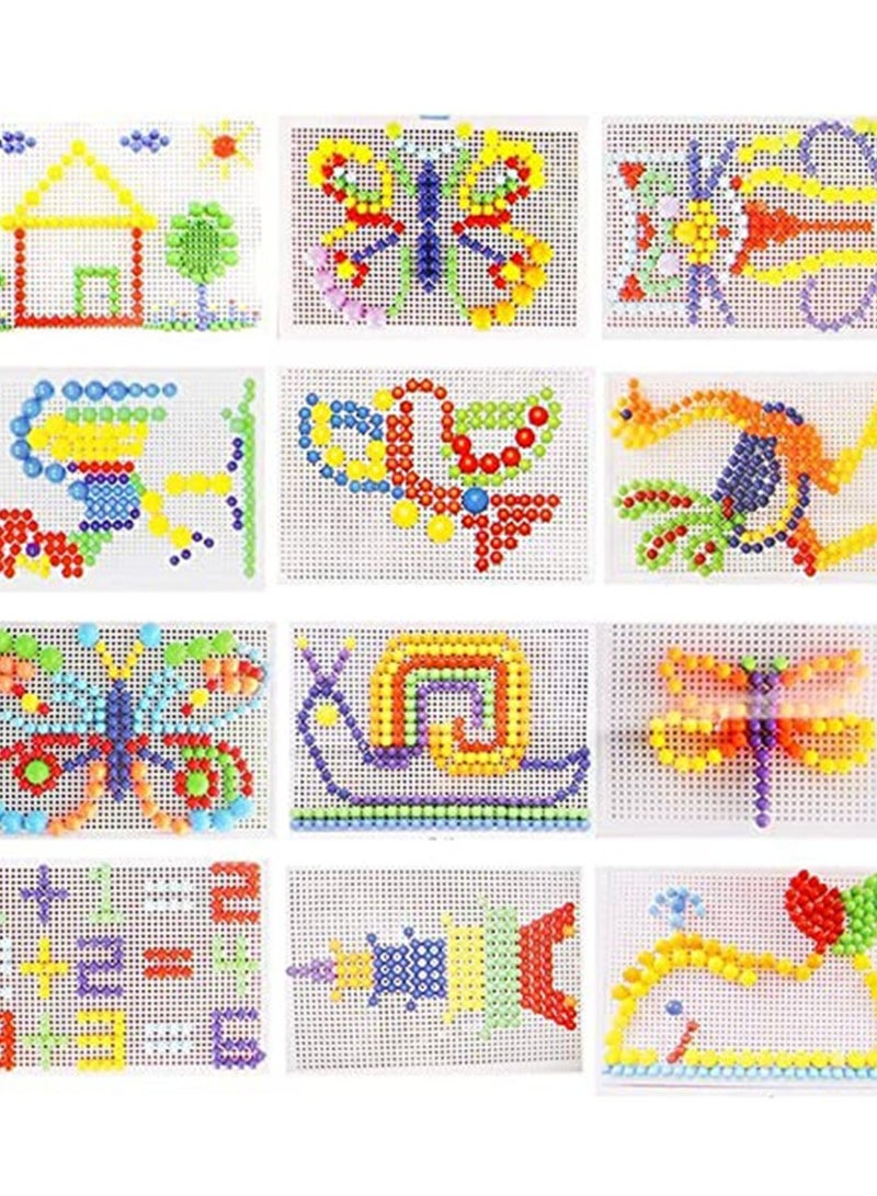 دوركو 648PCS الفطر اللغز اللعبة لعب الفسيفساء ثلاثية الأبعاد ، الألغاز اللغز التعليمية الملونة كتل البناء الإبداعية ديي ألعاب الفسيفساء (متعددة الألوان) - Image 3