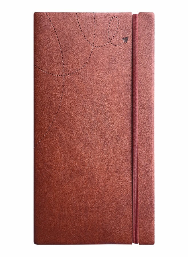 Anupam B5 Flxy Notebook | 192 Pages | College Ruled Notebook | 80 Gsm Paper | Leather Textured PU with Timeless Paper Plane Impression Cover | Matching Elastic Closure (Brown) - Image 1
