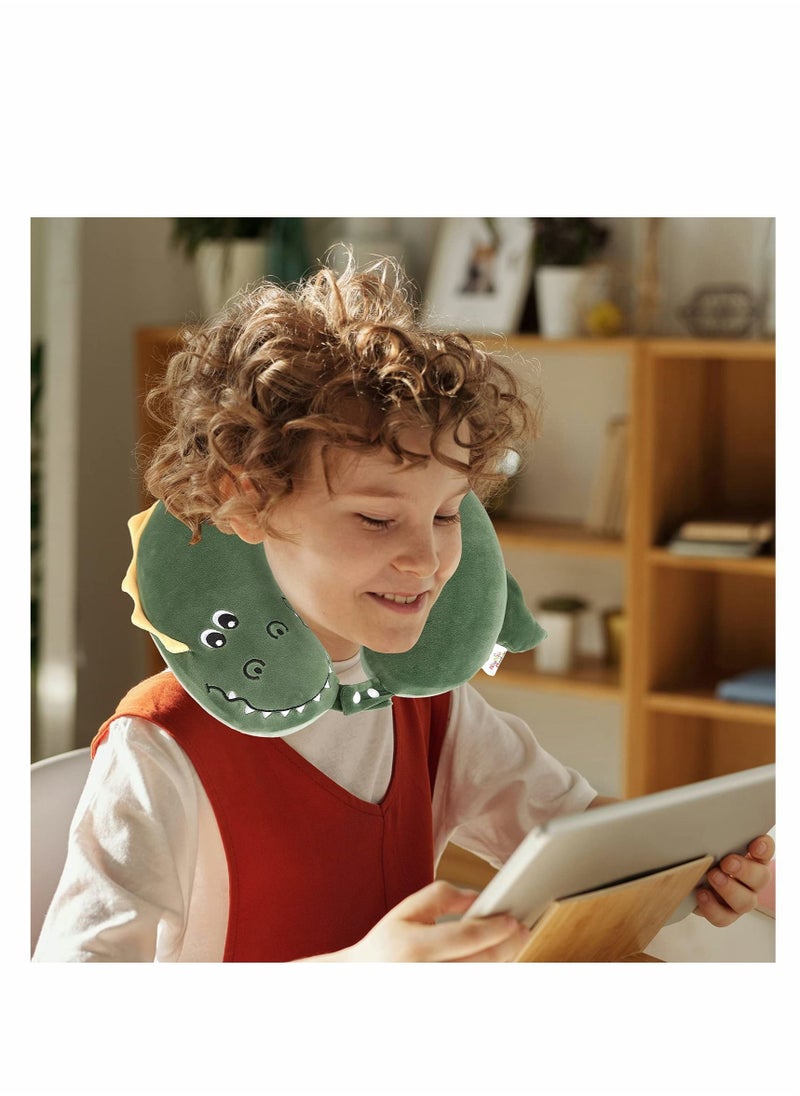 Excefore - Neck Pillow for Traveling Memory Foam Dinosaur Travel Pillow Accessory for Airplane Travel, Road Trip Neck, Chin Support Stops Head From Falling Forward Washable - Image 1