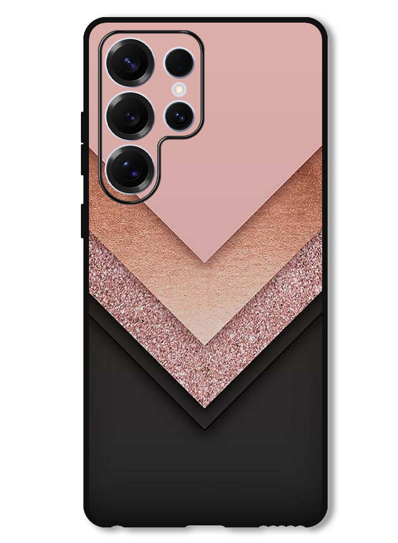 Theodor Protective Case Anti Scratch Shock Proof Bumper Cover For Samsung Galaxy S25 Ultra Black Golden & Pink  - Image 1