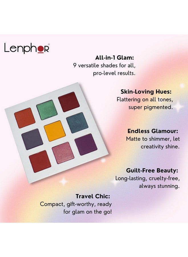 لينفور لوحة ظلال عيون 9 في 1 بيكنك سبوت غير لامعة لامعة ومضغوطة، بودرة مزج عالية الصبغة مع لآلئ رائعة 10.8 جم - Image 4