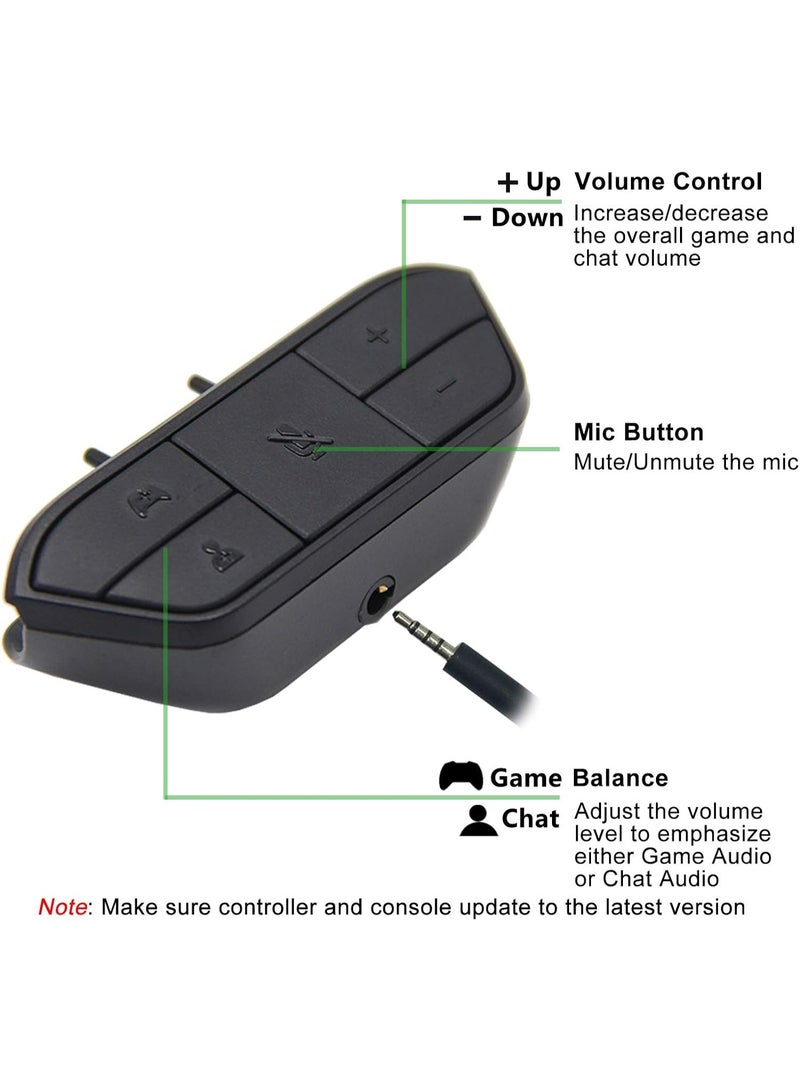 محول سماعة رأس لأجهزة تحكم Xbox One/Series X/S/Elite، محول سماعة رأس ستيريو للألعاب مع دعم مقبس 3.5 ملم، تحكم في مستوى الصوت ومزج الدردشة، وظيفة كتم صوت الميكروفون - Image 2