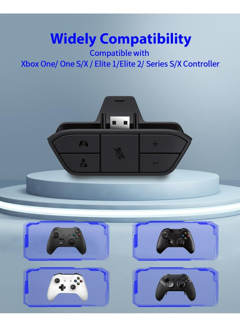 محول سماعة رأس لأجهزة تحكم Xbox One/Series X/S/Elite، محول سماعة رأس ستيريو للألعاب مع دعم مقبس 3.5 ملم، تحكم في مستوى الصوت ومزج الدردشة، وظيفة كتم صوت الميكروفون - Image 4