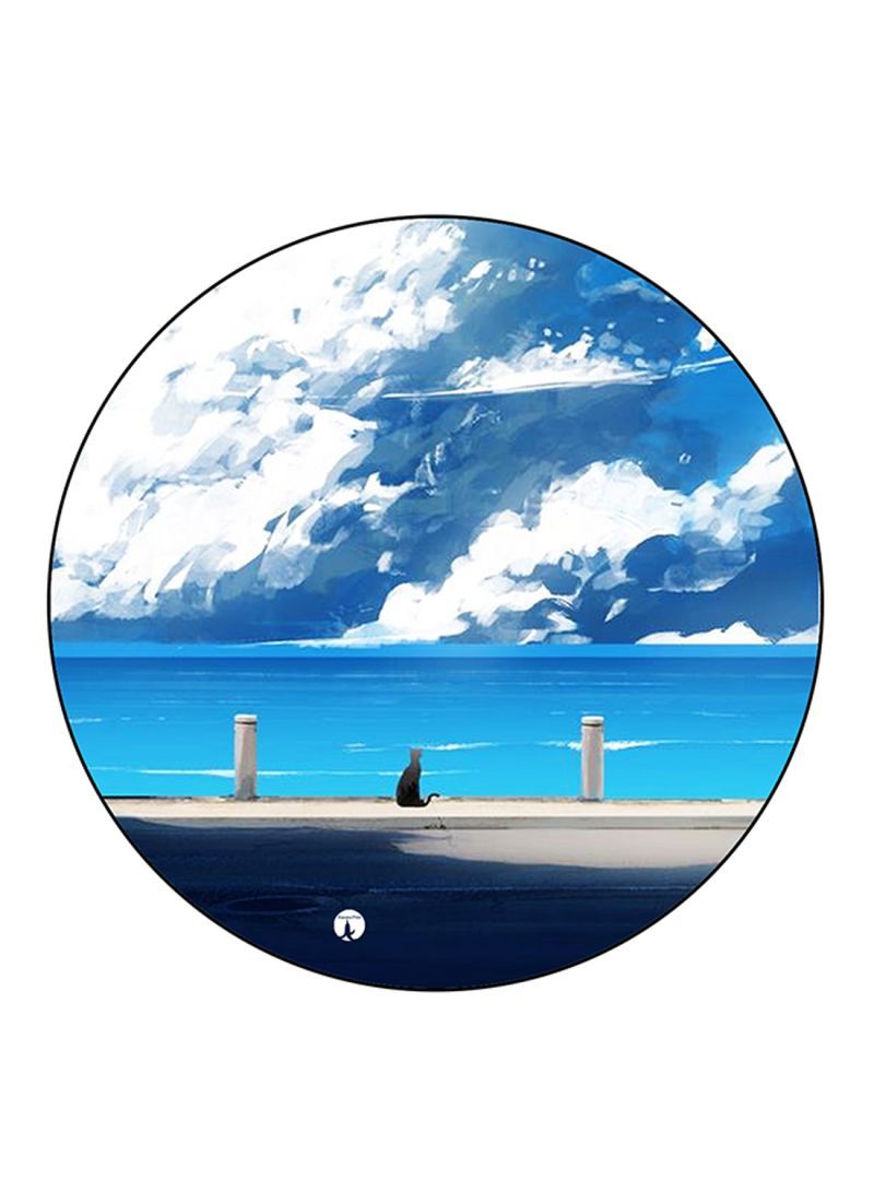 RKN The Beach Printed Mouse Pad Round  Multicolour