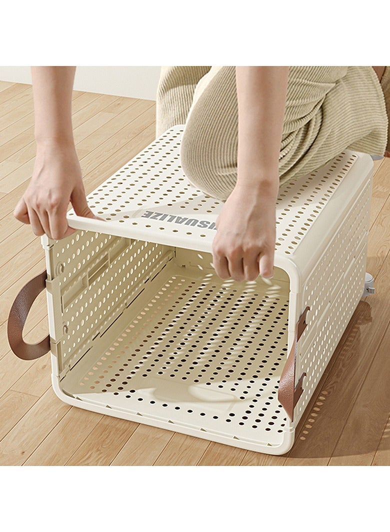 Raxoom Foldable Laundry Basket For Dirty Clothing Storage 60L With 4 Tier Wheels Cloth Storage or Multi Purpose Storage Organizer 38*9*47.5CM  - Image 5