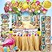 RainMeadow 180 pc Premium Luau Party Decorations Set Hawaiian Birthday Party Decor with Balloons Backdrop Table Skirt Toppers More Tropical Aloha Themed Supplies for Indoor Outdoor Celebrations - Image 3