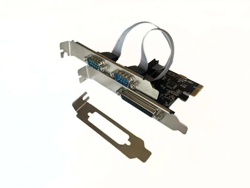 Millennium TECHNOLOGY Pci Express 2Port Serial + 1Port Parallel Card | PCIE to RS232 (DB9) COM Port & DB25 Parallel Port Combo Card WCH 382 Chipset for Desktop with Low Bracket - Image 1